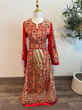 Load image into Gallery viewer, Red and Gold Full Satin Thobe

